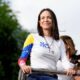 Maria Corina Machado receiving Nobel Peace Prize, Venezuelan opposition leader Maria Corina Machado,